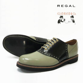 REGAL GLAD HAND リーガル グラッドハンド メンズ レザー サドルシューズ グレー×ブラック 紳士靴