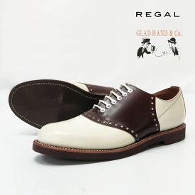 REGAL GLAD HAND リーガル グラッドハンド メンズ レザー サドルシューズ ホワイト×ブラウン 紳士靴