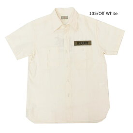 バズリクソンズ BUZZ RICKSON'S 半袖 ホワイト シャンブレー ワークシャツ ステンシルプリント ミリタリー BR38142