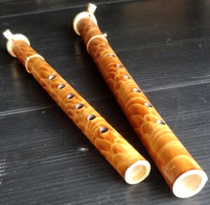 インドネシアの竹笛《スリン》〜大小2個セット〜〈フルート リコーダー バリ ガムラン〉