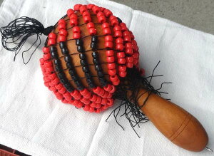 シェケレ・ミニ(カバサ)〜レッド&ブラックビーズ〜