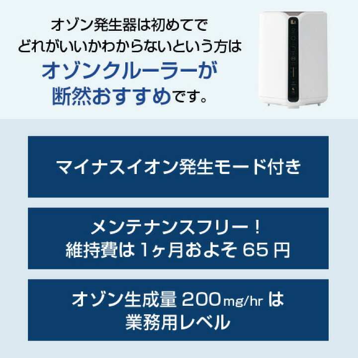 楽天市場】家庭用オゾン発生器 オゾンクルーラー オゾン発生量200mg/hr 