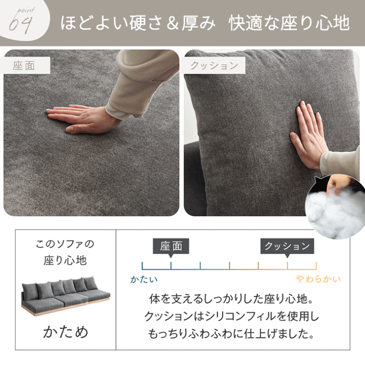 楽天市場】洗える カバーリング フロアソファ 幅270cm クッション 6個