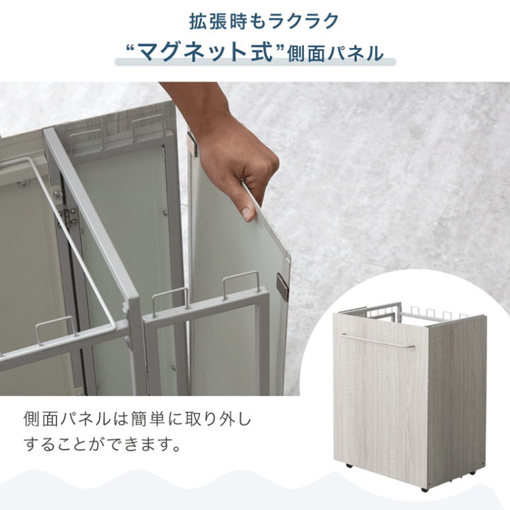 楽天市場】拡張式 木目調 ダストワゴン 〈選べる フタ有/無〉 最大8