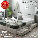 【クーポン1000円OFF】 楽天1位 ベッド 選べる3種 マットレス付き ポケットコイル 厚み14/22cm 3ゾーン構造 収納ベッド USB コンセント付 シングルベッド セミダブルベッド ダブルベッド 収納付きベッド マットレス付 ベッドフレーム ベット マットレスセット