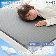 空気をレイヤード 洗える 高反発マットレストッパー 2cm メッシュ 通気性 リバーシブル カバー 体圧分散 …