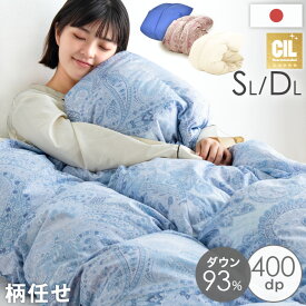 柄任せだからこの価格 羽毛布団 ホワイトダックダウン 93％ 柄任せ 400dp 日本製 シングル ダブル ロング 立体キルト シングルロング 7年保証 ゴールドラベル 国産 羽毛ふとん 掛け布団 羽毛 羽毛掛け布団 洗える