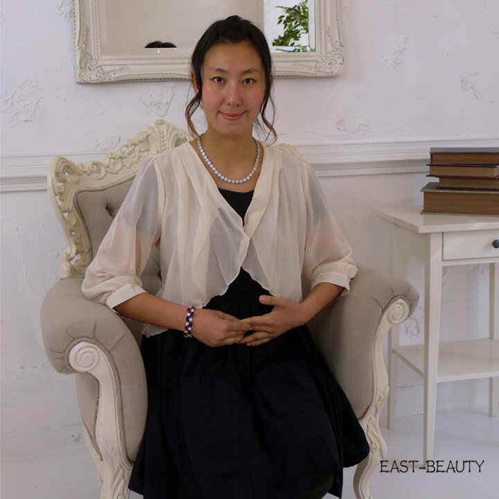 楽天市場 ポイント10倍 ドレス ワンピースに合う フォーマルやカジュアルにも着れる便利なボレロ 結婚式 パーティー 袖あり シフォンボレロ フォーマル 二次会 披露宴 お呼ばれ 七分袖 レース 大きいサイズ披露宴 羽織 ウエディングベージュあす楽 即納 送料無料