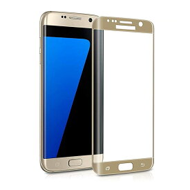 Galaxy S7 edge SC-02H SCV33 5.5インチ 9H 0.26mm 金色 黒色 白色 枠半透明 全透明 全面保護 曲面カバー 強化ガラス 2.5D ラウンドエッジ加工 角丸加工