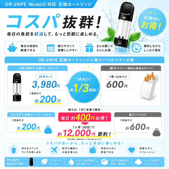 楽天市場】電子タバコ DR.VAPE ドクター ベイプ model 2 互換