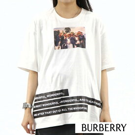 【新品】 バーバリー BURBERRY トップス Tシャツ・カットソー 半袖 4560526 ユニセックス ホワイト メンズ レディース コットン 薄手 ゆったり プリント