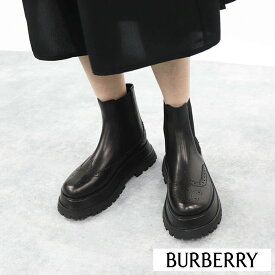 【新品】 バーバリー BURBERRY シューズ ブーツ ショートブーツ 8019279 A1189 レディース BLACK サイドゴア 厚底 パンチング
