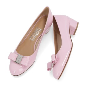 【新品】フェラガモ FERRAGAMO シューズ パンプス レディース VARA ピンク レザー ヴァラリボン シンプル ヒールあり 0763695