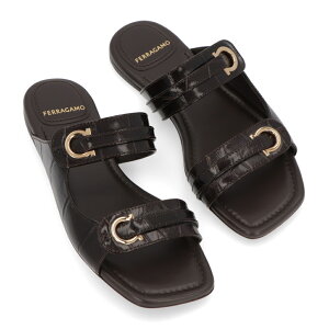 �y�V�i�z�t�F���K�� FERRAGAMO �V���[�Y �T���_�� ���f�B�[�X �_�[�N�u���E�� ���U�[ �~���[�� �^���� �K���`�[�j �t���b�g �q�[���Ȃ� KATE 774580