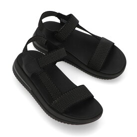 【新品】フィットフロップ FITFLOP シューズ サンダル レディース SURFF TWO-TONE WEBBING/LEATHER BACK-STRAP SANDALS ブラック ファブリック スポーツサンダル ヒールあり HK1