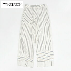 【週末限定SALE】【新品】 ジェイダブリューアンダーソン JW ANDERSON ボトムス ワイドパンツ TR04019B レディース ホワイト系 ストレートパンツ ストライプ 無地