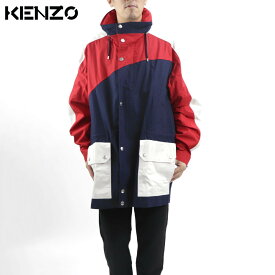 【新品】 ケンゾー KENZO FA55OU6501NA 77 NAUTICAL PARKA KENZO カラーブロックコットンジャケット ブルゾン ジャケット フーディー レッド ネイビー ホワイト コットン メンズ