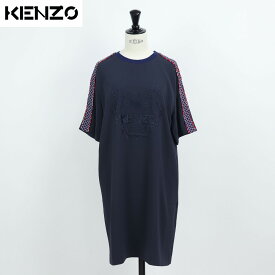 ＼ポイント3倍 23日20時～／【新品】 ケンゾー KENZO FA52RO0645AC 77 TEE DRESS ワンピース Tシャツ ドレス フロント プリント MIDNIGHT BLUE ネイビー レディース