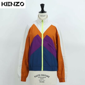 【新品】 ケンゾー KENZO FB62BL1299CO 78 ナイロンジャケット トラックジャケット ジップアップ ブルゾン ブルー ホワイト オレンジ パープル レディース