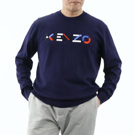 【新品】 ケンゾー KENZO トップス ニット BFB55PU5413L 76 メンズ ネイビー ラウンドネック クルーネック 薄手 ロゴ 刺繍