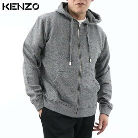 【新品】 ケンゾー KENZO トップス パーカー F665BL7224MD 98 メンズ グレー ロゴ プリント ジップアップ フード付き フード コットン