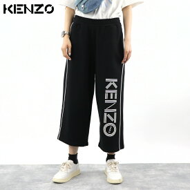 【週末限定SALE】＼P3倍 27日1:59迄／【新品】 ケンゾー KENZO ボトムス ショートパンツ F952PA705952 99 レディース ブラック ハーフパンツ サイドライン ロゴ プリント スウェット