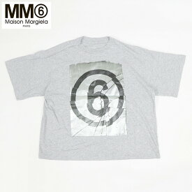 ＼ポイント10倍／【新品】 エムエムシックス MM6 Tシャツ 半袖 S32GC0582 S23588 858M レディース グレー プリント ロゴ