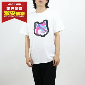 【新品】 メゾン キツネ MAISON KITSUNE HM00120KJ0008 P100 MEN PIXEL FOX HEAD PRINT CLASSIC Tシャツ ホワイト マルチカラー クルーネック 半袖 フォックス プリント コットン メンズ