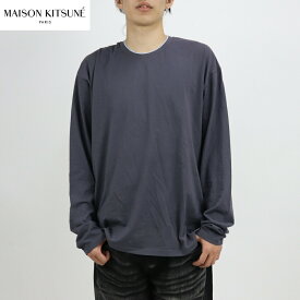 ＼楽天ランキング1位獲得／【新品】 メゾン キツネ MAISON KITSUNE ロンT 長袖 Tシャツ HU00138KJ0008 P190 UNISEX ANTHRACITE ダークネイビー グレー系 レディース メンズ ユニセックス コットン