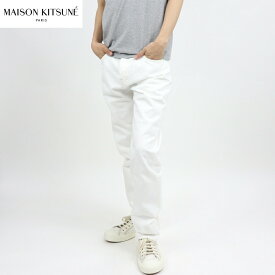 ＼ポイント5倍 24日20時～／【新品】 メゾン キツネ MAISON KITSUNE ボトムス ローライズ テーパード デニム ジーンズ パンツ IM01140WW5007 P701 MEN ホワイト 白 ECRU メンズ コットン