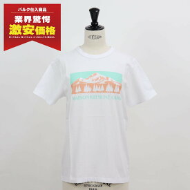 【新品】 メゾン キツネ MAISON KITSUNE IW00152KJ0008 MOUNTAIN CAMP CLASSIC TEE-SHIRT Tシャツ ホワイト ロゴ プリント クルーネック 半袖 レディース コットン