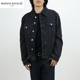 ＼ポイント3倍 4.1 23:59迄／【新品】 メゾン キツネ MAISON KITSUNE JM02137WW5019 P198 MEN トラッカージャケット デニムジャケット ブラック メンズ コットン