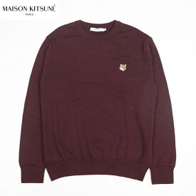 【新品】 メゾン キツネ MAISON KITSUNE ニット JM00504KT1036 P596 レッド系 ウール セーター フォックスヘッド ワンポイント 薄手 メンズ レディース ユニセックス