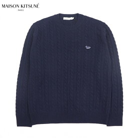 ＼決算セール／【新品】 メゾン キツネ MAISON KITSUNE トップス JM00535KT1070 P480 メンズ NAVY カシミヤ カシミア ケーブルニット ラウンドネック クルーネック フォックス パッチ