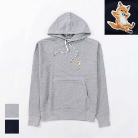 【新品】メゾン キツネ MAISON KITSUNE トップス スウェット・トレーナー ユニセックス CHILLAX FOX PATCH グレー ブラック ネイビー コットン チルフォックス パッチ ワンポイント 無地 シンプル IU00355KM0001