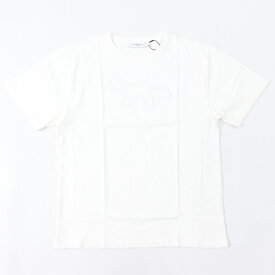 【新品】メゾン キツネ MAISON KITSUNE トップス Tシャツ・カットソー メンズ CONTOUR FOX PATCH RELAXED TEE-SHIRT ホワイト フォックスパッチ コットン 無地 ワンポイント 半袖 クールネック 半袖 KM00114KJ0035
