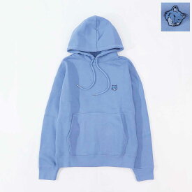 【新品】メゾン キツネ MAISON KITSUNE トップス パーカー メンズ BOLD FOX HEAD PATCH COMFORT HOODIE ブルー フォックスパッチ スエット フーディ 無地 ワンポイント 長袖 MM00713KM0307