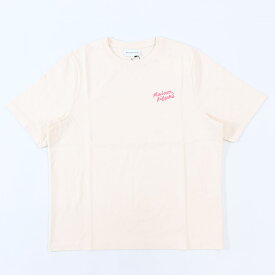 【新品】メゾン キツネ MAISON KITSUNE トップス Tシャツ・カットソー レディース アイボリー ロゴ コットン 無地 ワンポイント 半袖 クルーネック オーバーサイズ 半袖 MW00126KJ0119