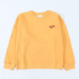 【新品】メゾン キツネ MAISON KITSUNE トップス スウェット・トレーナー レディース オレンジ ロゴ スエット 裏起毛 無地 ワンポイント 長袖 クルーネック MW00314KM0307