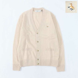【新品】メゾン キツネ MAISON KITSUNE トップス カーディガン メンズ BABY FOX PATCH COSY CARDIGAN ベージュ ベビーフォックスパッチ ウール 無地 ワンポイント 長袖 HM00501KT1006