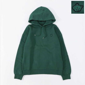 【新品】メゾン キツネ MAISON KITSUNE トップス スウェット・パーカー レディース ボトルグリーン フォックスパッチ フーディ コットン 無地 ワンポイント 長袖 プルオーバー LW00701KM0307