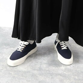 【新品】 メゾン キツネ MAISON KITSUNE スニーカー レディース ローカット キャンバス レースド ネイビー キャンバス ロゴ 無地 シンプル CU04706WW9000 P480