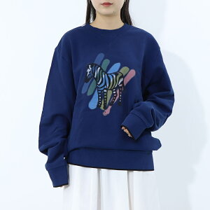 �y�V�i�z�|�[�� �X�~�X Paul Smith �g�b�v�X �X�E�F�b�g�E�g���[�i�[ ���f�B�[�X �����Y ���j�Z�b�N�X REG FIT SWEATSHIRT BROAD STRIPE ZEB �u���[ �R�b�g�� �t�����g�v�����g �V�}�E�} �[�u�� �C���X�g 