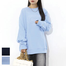 【新品】 スポーティー＆リッチ Sporty＆Rich トップス スウェット・トレーナー ネイビー ライトブルー メンズ レディース ラコステ ロゴ 刺繍 クルーネック
