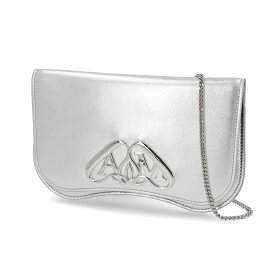【新品】アレキサンダーマックイーン ALEXANDERMCQUEEN バッグ ショルダーバッグ レディース Seal Phone Mini Chain Bag シルバー レザー メタリック ロゴ 779228