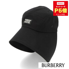 ＼ポイント3倍 24日20時～／【新品】 バーバリー BURBERRY 帽子 8027763 A1189 ユニセックス BLACK サンバイザー コットン ロゴ パッチ メンズ レディース