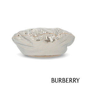 【週末限定SALE】＼P3倍 27日1:59迄／【新品】 バーバリー BURBERRY 帽子 8034161 A1422 レディース SILVER ベレー帽 ミリタリーベレー リボン ミラー 無地 シンプル