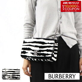 ＼最安値に挑戦／【新品】 バーバリー BURBERRY バッグ ショルダーバッグ 8028181 A6601 レディース WHITE/BLACK 本革 ゼブラ柄 チェーンショルダー ロゴ