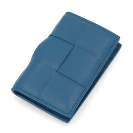 【新品】ボッテガ ヴェネタ BOTTEGA VENETA 雑貨 カードケース ユニセックス CASSETE カセット ブルー カーフスキン マキシイントレチャート 定期入れ パスケース ミニ財布 ロゴ メンズ レディース 748053 VBWD2