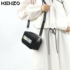 【新品】 ケンゾー KENZO バッグ ショルダーバッグ FA52SA406F01 99 ユニセックス ブラック マチ 広め メッシュ クロスボディ ロゴ レインボー メンズ レディース